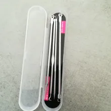 Agujas de eliminación de espinillas y acné, limpiador de puntos negros, limpiador de poros de cabeza negra, herramienta de limpieza profunda, herramienta para cuidado de la piel facial, 4 unids/set