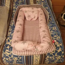 Cuna de algodón para bebé, cesta para recién nacido, cuna portátil para bebé, cojín de cuna de viaje para niño y niña