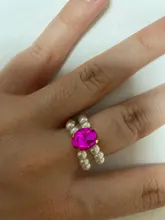 Anillos trenzados de imitación de perlas para mujer, 1 unidad, a la moda, coloridos, con diamantes de imitación, corazón, cristal, fiesta, regalos de joyería