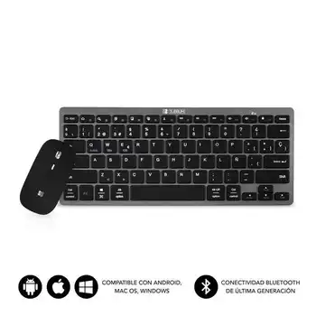 Subblim oco002 dynamic compact gray Keyboard & Mouse-3.0 bluetooth keyboard-1600dpi optical mouse-compact design
Subblim oco002 dynamic compact gray Keyboard & Mouse-3.0 bluetooth keyboard-1600dpi optical mouse-compact design