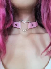 Gargantilla gótica Punk de cuero PU para mujer, cadena con hebilla de corazón, Collar, joyería para fiesta, accesorios para el cuello 2021