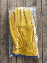 OZERO-guantes de trabajo de cuero de vaca para hombre, guantes de soldadura de trabajo, protectores de seguridad para jardín, deportes, MOTO, resistentes al desgaste, 1008