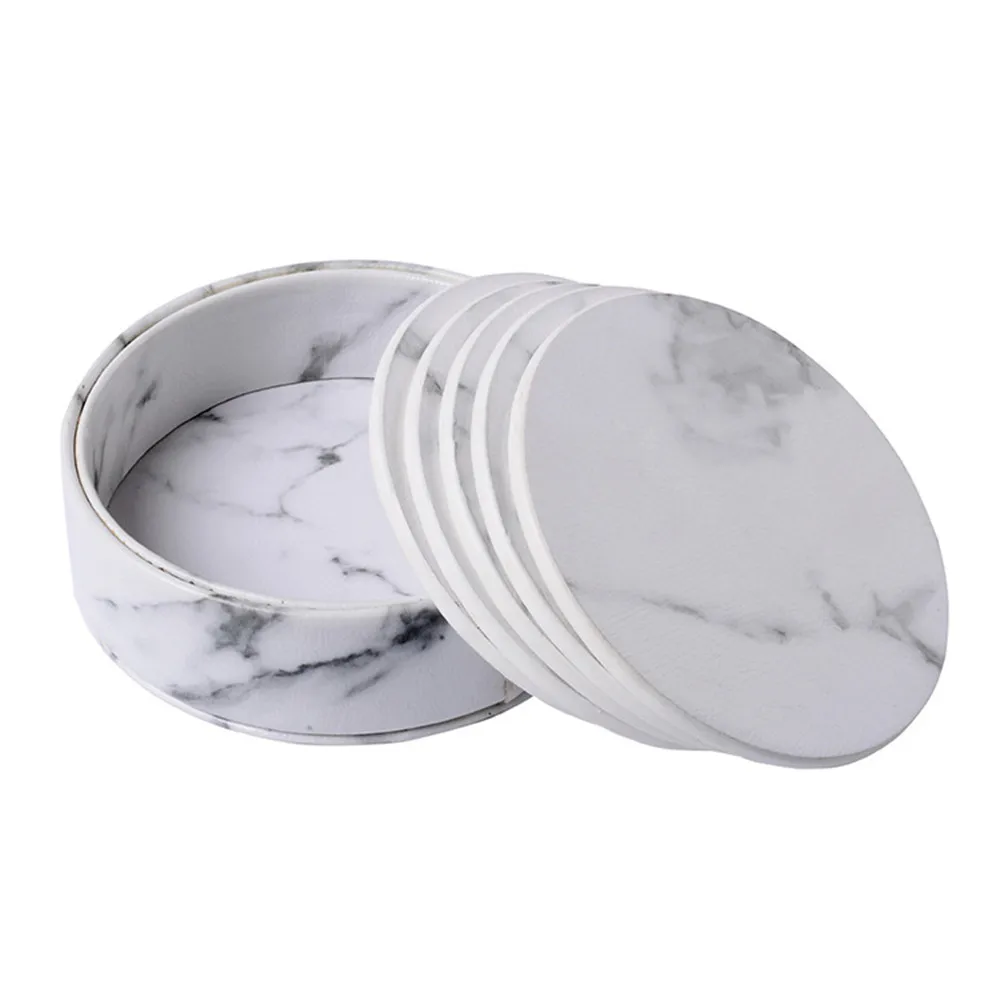 Creative PU Leather Marble Coaster Drink Coffee Cup Mat Tea Pad Dining Table Placemats Table Black White Chic Decoration
Creative PU Leather Marble Coaster Drink Coffee Cup Mat Tea Pad Dining Table Placemats Table Black White Chic Decoration