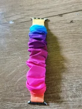 Scrunchie correa de reloj Apple watch banda 40mm 44mm 42mm 38mm 42mm nailon elástico Solo lazo pulsera brazalete de la serie 6 5 4 3 se banda