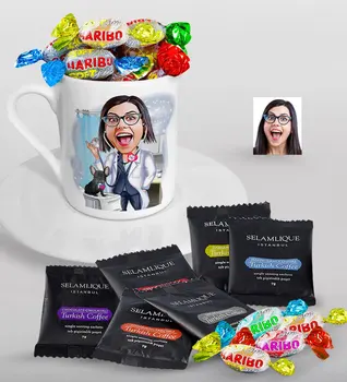 Personalized Women 'S Vet Dentist Caricature Of Turkish Coffee Cup Selamlique Mixed Turkish Coffee house And Haribo Candy Gift set-
Personalized Women 'S Vet Dentist Caricature Of Turkish Coffee Cup Selamlique Mixed Turkish Coffee house And Haribo Candy Gift set-