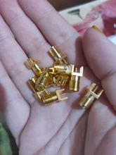 10 Uds 1,6mm SMA clavija soldadura hembra tuerca borde PCB Clip montaje recto oro plateado RF conector soldadura de receptáculo