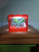 Mini acuario con lámpara LED USB para peces betta, tanque para peces con luz para lucha de peces