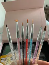 Juego de pinceles para manicura profesional, pinceles para pintura acrílica de diamantes de imitación, Kit de esmalte de Gel UV, gradiente de forro de uñas