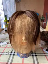 Halo Lady-extensiones de pelo brasileño con flequillo para mujer, cabello humano brasileño con Clip, aumento del volumen del cabello, peluquín corto, no Remy