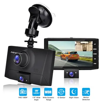 4 Inch Hd Three Recording Driving Recorder Three Way Lens Hd Night Vision Reversing Image Loop Recording 1 Set with TF card
4 Inch Hd Three Recording Driving Recorder Three Way Lens Hd Night Vision Reversing Image Loop Recording 1 Set with TF card