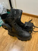 Botas de bolsillo para mujer, botas de encaje para mujer, botas de tobillo para mujer, con correa de hebilla negra, botas de tobillo gruesas para mujer, plataforma