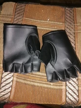Guantes de cuero sin dedos Unisex, mitones de cuero sin dedos, color negro, medio dedo, para conducir, Punk, modernos, 1 par