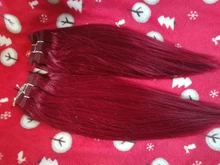 Rebecca-mechones de pelo liso brasileño tejido, 4 mechones, 190g, negro, marrón, rojo, cabello humano en 6 colores #1 # 1B #2 #4 # 99J # Burgundy