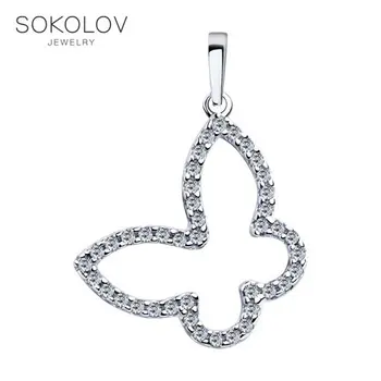 

SOKOLOV suspension of silver with fianitami, fashion jewelry, 925, women's/men's, male/female, women's male, pendants for neck women