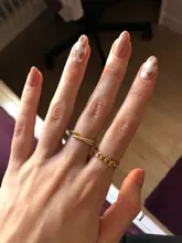 Anillo de oro euroamericano para mujer, anillos de acero inoxidable, anillos abiertos para mujer, joyería de cadena de acero inoxidable