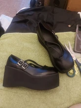 BONJOMARISA el gran tamaño 43 tacones para chicas sólida plataforma de hebilla con Janes bombas mujeres Lolita de fondo grueso gótico zapatos de mujer Zapatos