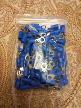 10-100 unids/set RV2 terminales aisladas de anillo azul Cable Conectores eléctricos de crimpado 16-14 AWG Kit M3/M4/M5/M6/M8