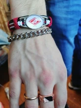 Club FC Spartak de Moscú de dijes para brazaletes de piel pulseras y brazaletes Fans trenzado a mano de la joyería