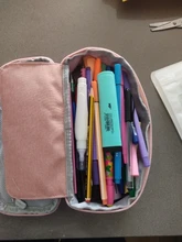 Angoo-Estuche clásico de bolsillo para bolígrafos, bolsa de almacenamiento de papelería plegable, organizador para viaje de cosméticos, para estudiantes, A6449