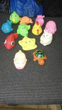 13 unids/set animales mezclados piscina juguetes de agua flotante blando de goma pato sonido al estrujar Squeaky juguete | Baño de pato de juguete | Bebé juguetes de baño