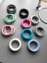 Anillo de silicona con agujero para morder para bebé, cuentas de mordedor para juguete de dentición, collar artesanal, colgante de bisutería de chupete, 65MM, 20 Uds.