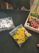 Caja de Herramientas de madera para niños, juego de simulación, Montessori educativo, tuerca, tornillo de desmontaje, herramienta de carpintero de reparación