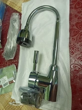 Caño giratorio de 360 grados para cocina, grifo de lavabo de un solo Mango, mezclador de pulverización extraíble de latón macizo ajustable, montado en cubierta