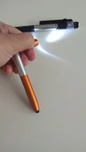 Bolígrafo plegable 4 en 1 para pantalla táctil, mini bolígrafo capacitivo Universal con LED para tableta y teléfono móvil