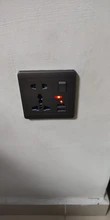 Delviz-Toma de corriente de pared con 5 orificios, enchufe Usb estándar europeo, Panel empotrado gris, doble puerto USB 2.1A, CA 110-250V, toma de corriente de Reino Unido, Universal