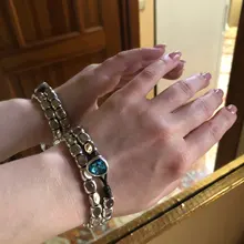 Anslow-pulsera de cristal rosa y azul para mujer, nuevo diseño hecho a mano, cuerda de envoltura, cuentas, regalo, joyería para mujer, LOW0735LB