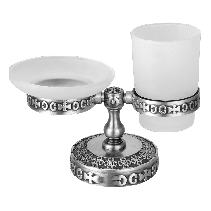 Держатель мыльницы и стакана ZorG Sanitary AZR 22 SL (матовое стекло, серебристый)