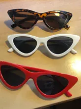 Moda lindo Sexy señoras ojo de gato gafas de sol de las mujeres Vintage Retro pequeño Triangular Cateye gafas Mujer al aire libre gafas