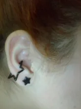 Pendientes de estrella hueca para niña, pendientes con tachuelas bohemios Vintage de cartílago falso, aretes de Clip para mujer, aretes punk rock