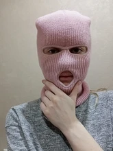 Máscara de esquí de cara cubierta invierno Balaclava máscara de cara completa para deportes de invierno al aire libre CS invierno tres 3 Agujero Pasamontañas de punto sombrero