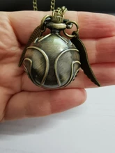 Reloj de bolsillo de bola para niños, colgante de cuarzo con alas, collar, reloj, cadena de 80cm