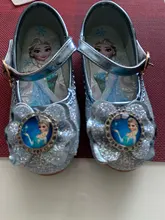 Zapatos planos con lentejuelas congelados princesa Elsa vestido Zapatos niños zapatos de cuero de la Pu zapatos Cosplay Disney niños sandalias 4 colores