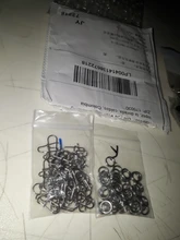 50 unids/bolsa de acero inoxidable gancho de anillos de Pesca 3 #/4 #/5 #/6 #/7 #8 # anilla con doble abertura accesorios para herramientas de pesca conector de anillos planos