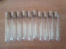 ECos-tubo de ensayo de fondo redondo de plástico transparente, 10 unidades/lote, 12x60mm, con tapones de corcho, tubos de té perfumados vacíos #280735
