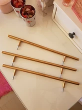 KAK-perillas de manija recta para puerta de cocina, manijas de acero inoxidable doradas de 2 ~ 20, 10mm de diámetro, para muebles