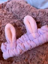 Diademas con Orejas de conejo elásticas suaves para extensión de pestañas, soporte para el pelo para mujeres y niñas, herramienta de lavado facial