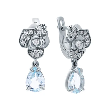 Silver earrings with Topaz and cubic zirconia sunlight sample 925 test 
Silver earrings with Topaz and cubic zirconia sunlight sample 925 test