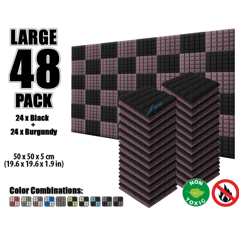 Arrowzoom 48pcs 19.6" x 19.6" x 1.9" Color Combination Hemisphere Grid Tile Studio Sound Absorbing Panel Acoustic Foam Treatment
Arrowzoom 48pcs 19.6" x 19.6" x 1.9" Color Combination Hemisphere Grid Tile Studio Sound Absorbing Panel Acoustic Foam Treatment