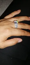 Huitan-Anillo de boda con Circonia cúbica para mujer, sortija de boda con zirconia cúbica, zirconia, circonita, zirconita, redonda, grande, alta calidad