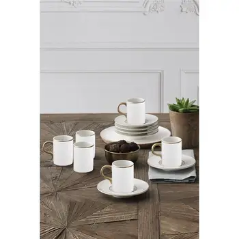 Gural Porcelain Bone Coffee Cup Set 12 Pieces
Gural Porcelain Bone Coffee Cup Set 12 Pieces