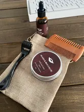 Juego de 4 Uds. Para el crecimiento de la barba de Barbe, aceite de esencia potenciador, bálsamo nutritivo, acondicionador de pelo con rodillo de peine, cuidado Facial para hombres