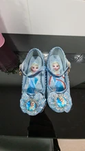 Zapatos de cuero, de tacón alto y de la princesa Elsa para niñas, sandalias para niños, sandalias de fiesta, calzado para niñas, tallas 24-36