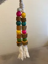 Toys Pet-Supplies Birds Parrot Wooden Ropes Cage-Balls Hanging Chew-Bite Natural Garden-Ornament