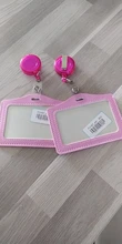 Soporte para tarjeta de identificación de enfermera, soporte con carretes de placa retráctil, Clip de placa con nombre, suministros escolares de oficina, color caramelo, estilo horizontal