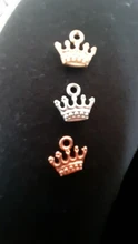 20 piezas encantos corona 13x14mm plata tibetana/oro/bronce chapado colgantes joyería antigua fabricación artesanal DIY
