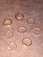 Tocona-anillo de oro hueco de oro para mujer, diseño Simple bohemio, conjunto de dedos geométricos, múltiples capas, apertura, nudillos, joyería 9012